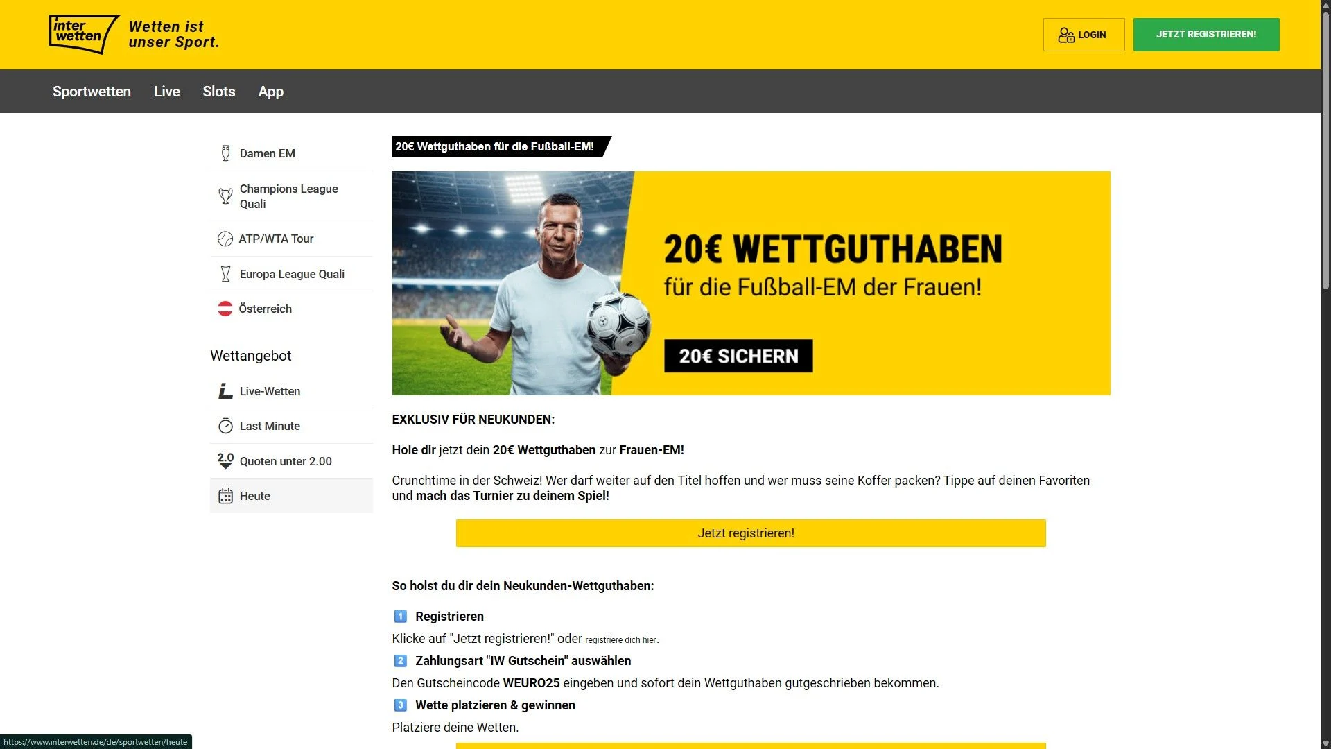 Interwetten 充值提款页面展示入金、出金与账户资金管理结构