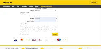 Interwetten 注册页面展示开户表单、账户信息填写与身份验证入口