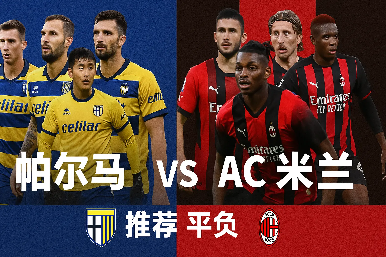 意甲推荐:帕尔马 VS AC米兰——红黑军团剑指三分,帕尔马伤兵满营难抵强敌