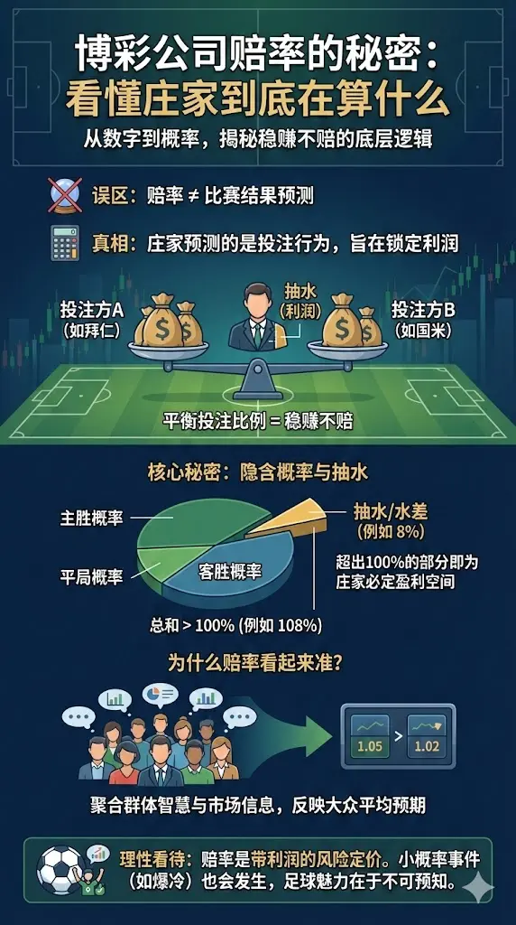 博彩公司赔率的秘密：从数字到概率，看懂庄家到底在算什么