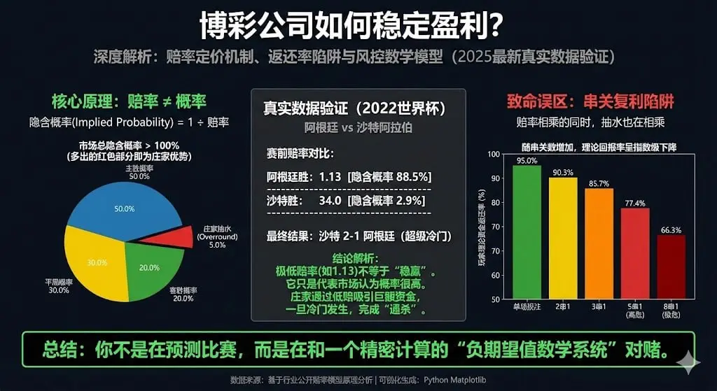 博彩公司如何稳定盈利?深度解析赔率定价机制、返还率陷阱与风控数学模型