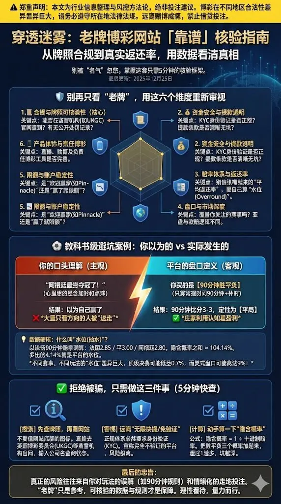 老牌博彩网站推荐与避坑指南：从牌照合规到返还率，用真实比赛案例把"靠谱"讲清楚