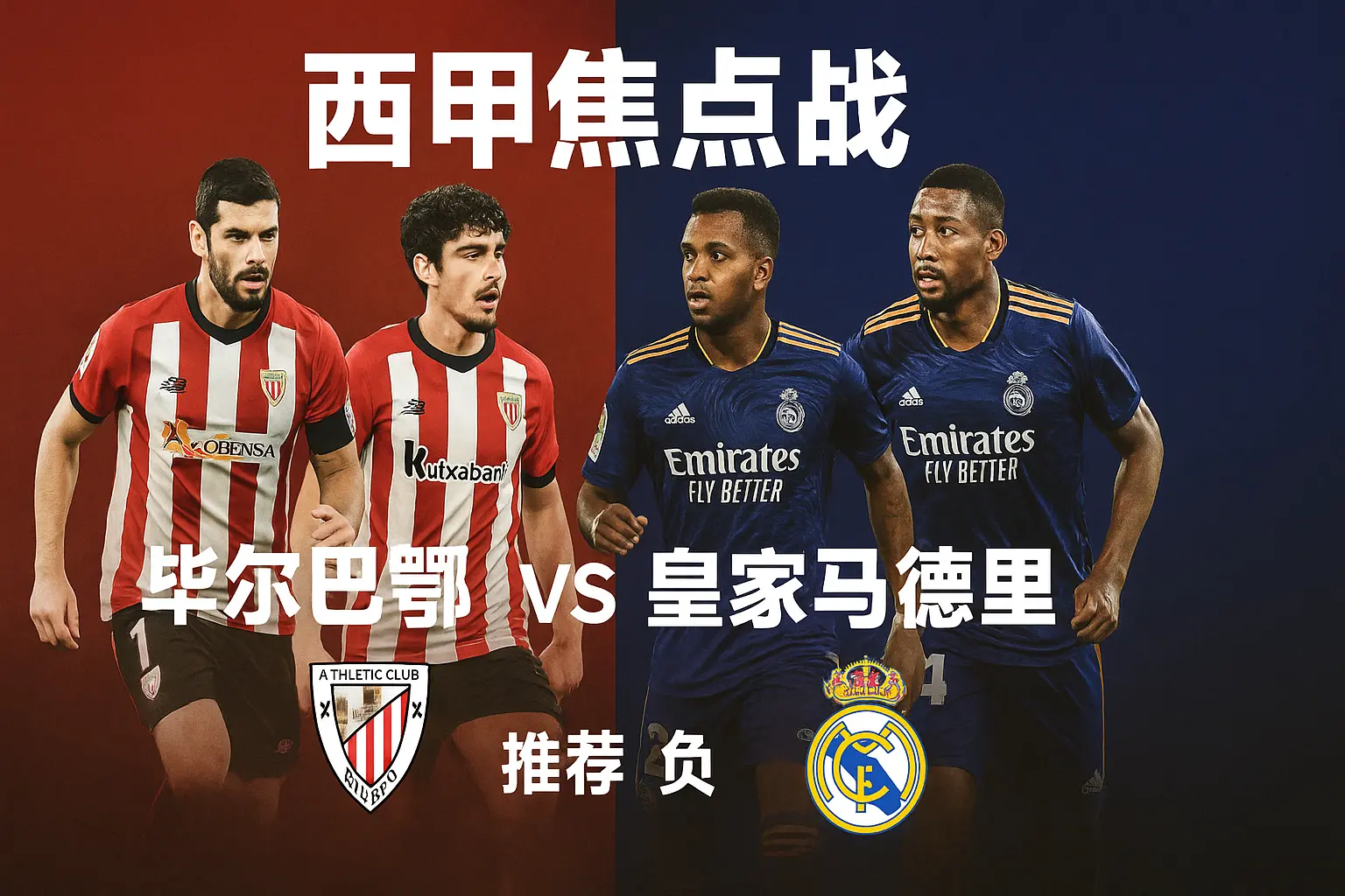 西甲焦点战 毕尔巴鄂 vs 皇家马德里 伤病拖垮主队 皇马具备更强胜负手