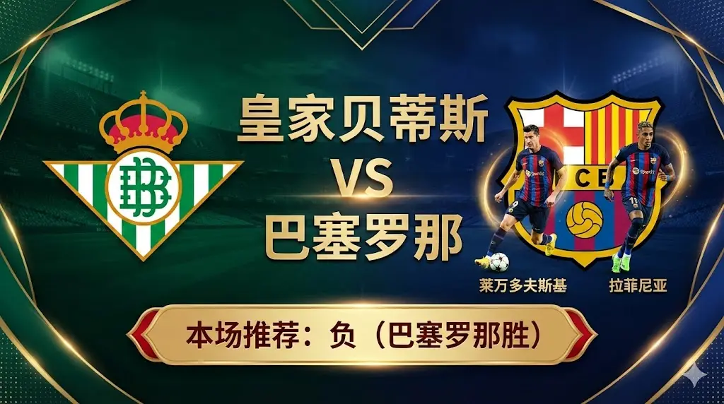 西甲推荐:皇家贝蒂斯VS巴塞罗那,红蓝战车碾压“绿白魔咒”