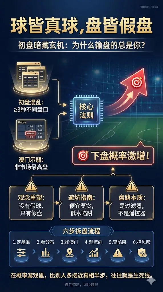 亚盘初盘分析实战：为什么“球皆真球，盘皆假盘”？澳门盘口揭秘