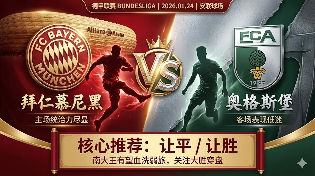 拜仁慕尼黑 vs 奥格斯堡｜主场统治力尽显，南大王有望血洗弱旅