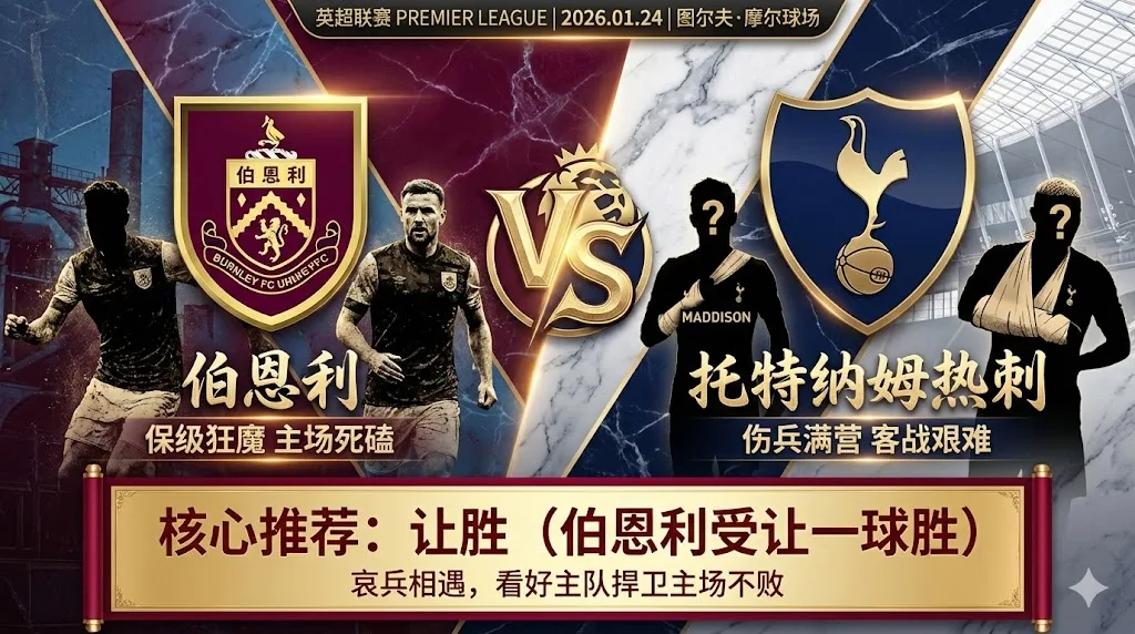 伯恩利 vs 托特纳姆热刺｜哀兵相遇，保级狂魔主场可期