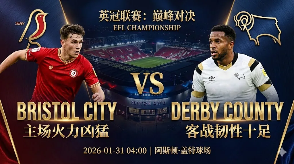 布里斯托城 VS 德比郡｜主场火力凶猛，布城立于不败之地