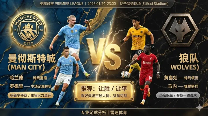 【英超前瞻】：曼城 VS 狼队｜榜首争夺战悬念不大，蓝月亮主场有望大捷