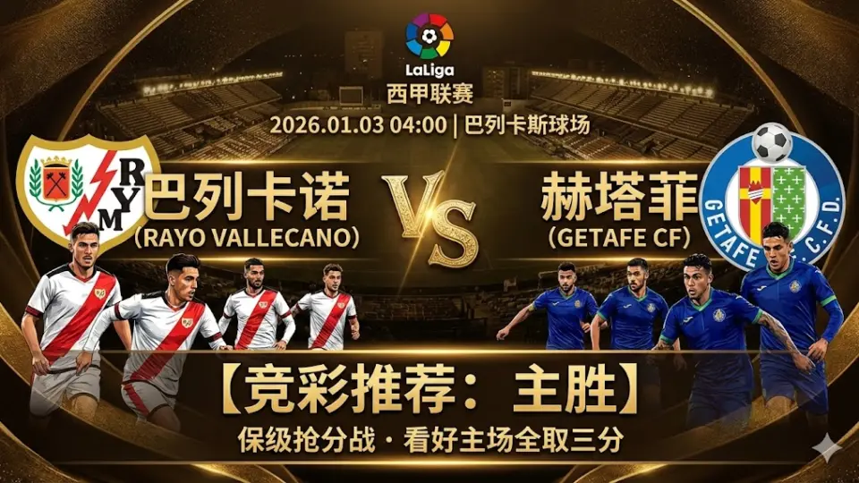 西甲前瞻 巴列卡诺VS赫塔菲 保级抢分战,主场优势或成胜负手