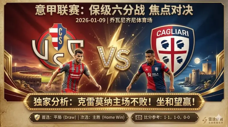 【意甲分析】：克雷莫纳 VS 卡利亚里｜保级六分战，拼的是“谁更少犯错”