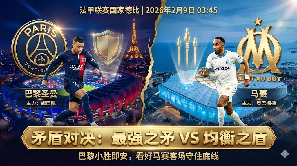 巴黎圣曼 VS 马赛｜矛盾对决，看好马赛客场守住底线