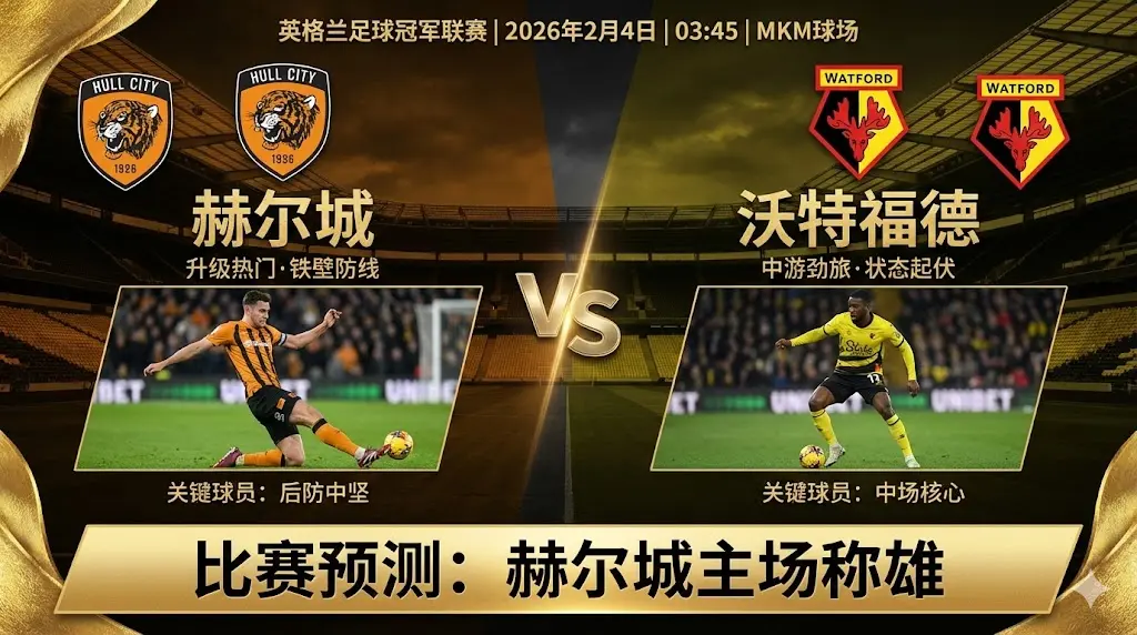 赫尔城 VS 沃特福德｜“争三”战意强烈，主场防守值得信赖