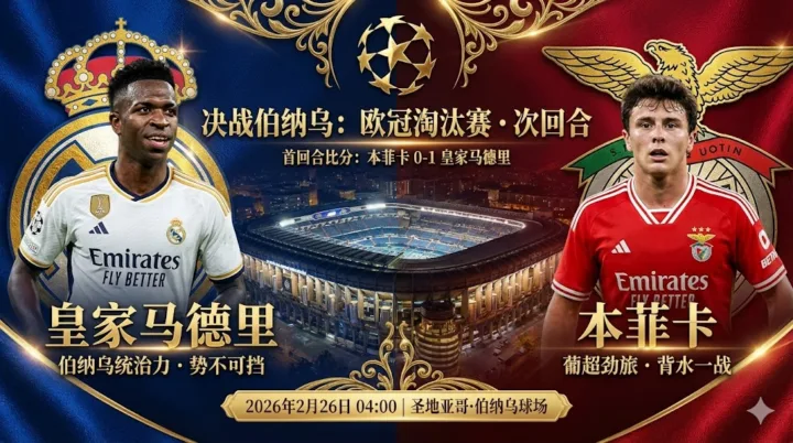 【欧冠推荐】：皇马 VS 本菲卡｜伯纳乌统治力强，主队以逸待劳