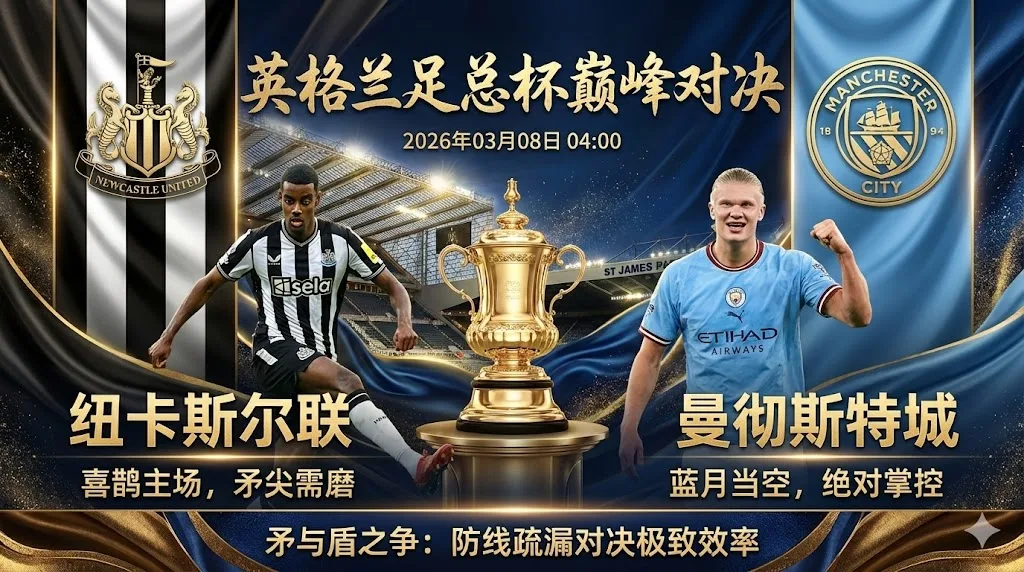 【英足总杯推荐】纽卡斯尔vs曼城｜喜鹊防线疏漏多，蓝月亮客场掌控力足