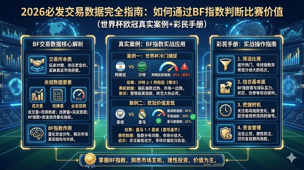 2026必发交易数据完全指南：如何通过BF指数判断比赛价值（世界杯欧冠真实案例+彩民手册
