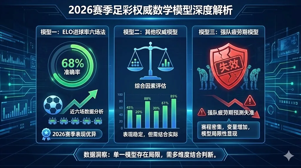 足彩 三种权威数学模型 ELO进球率六场法在2026赛季准确率68% 强队疲劳期模型失效