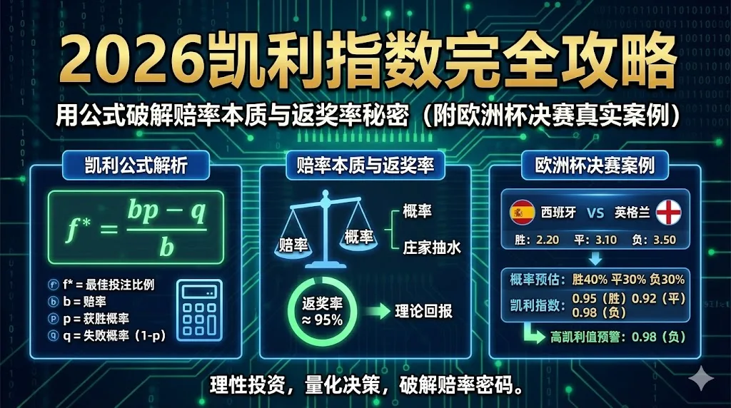 2026凯利指数完全攻略 用公式破解赔率本质与返奖率秘密（附欧洲杯决赛真实案例）