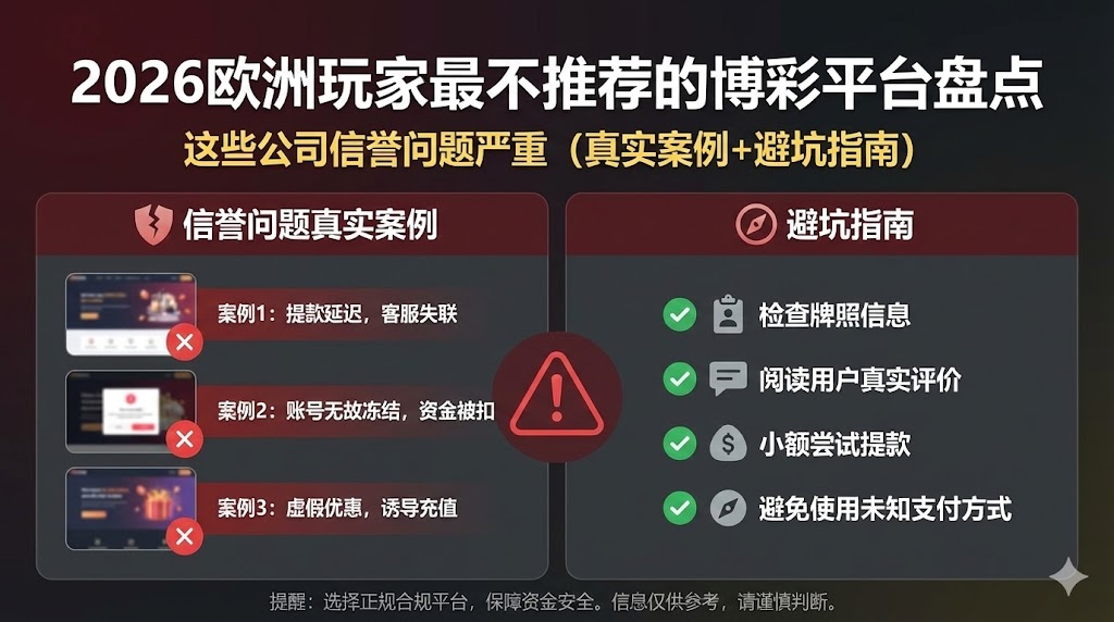 2026欧洲玩家最不推荐的博彩平台盘点:这些公司信誉问题严重(真实案例+避坑指南)