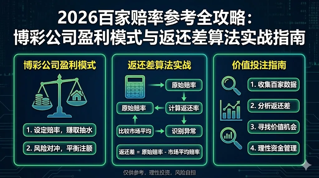 2026百家赔率参考全攻略 博彩公司盈利模式与返还差算法实战指南