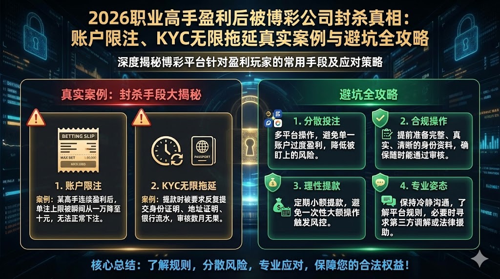 2026职业高手盈利后被博彩公司封杀真相：账户限注、KYC无限拖延真实案例与避坑全攻略