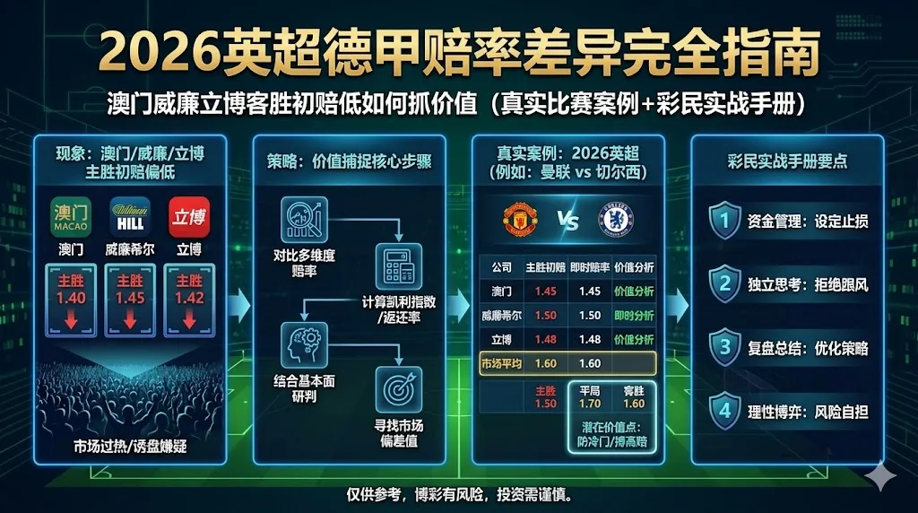 2026英超德甲赔率差异完全指南：澳门威廉立博客胜初赔低如何抓价值（真实比赛案例+彩民实战手册）