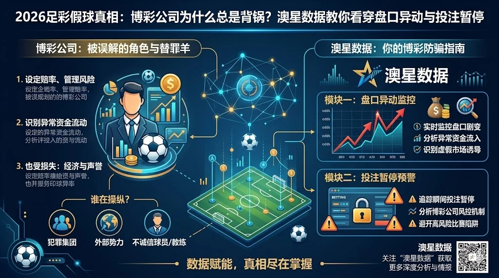 2026足彩假球真相：博彩公司为什么总是背锅？澳星数据教你看穿盘口异动与投注暂停