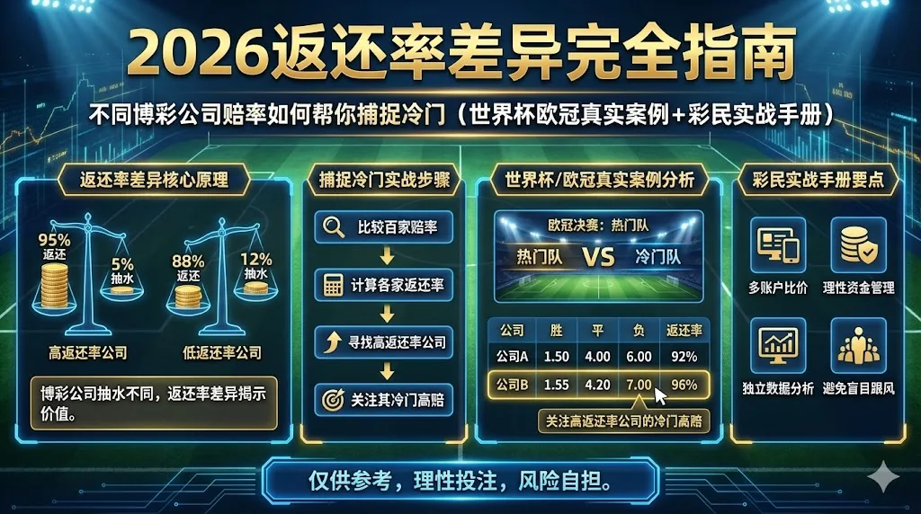 2026返还率差异完全指南：不同博彩公司赔率如何帮你捕捉冷门（世界杯欧冠真实案例+彩民实战手册）