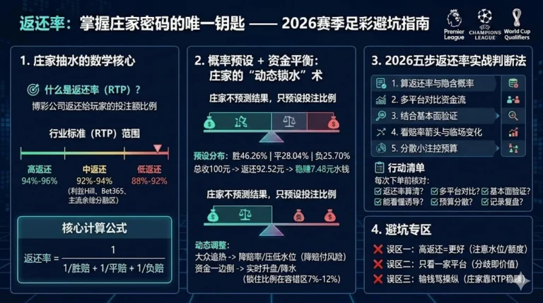 2026菠菜最强干货：返还率才是庄家最强武器！看懂赔率设置、资金平衡与诱盘，少踩坑多赢钱实战指南