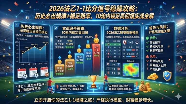 2026法乙1-1比分追号稳赚攻略：历史必出规律+稳定赔率，10轮内锁定高回报实战全解