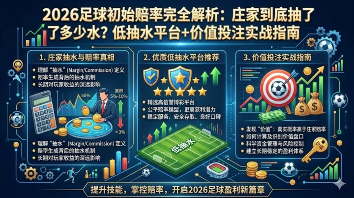 2026足球初始赔率完全解析：庄家到底抽了多少水？低抽水平台+价值投注实战指南