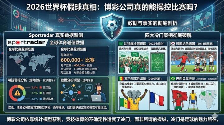 2026世界杯假球真相：博彩公司真的能操控比赛吗？Sportradar真实数据+四大冷门案例彻底破解