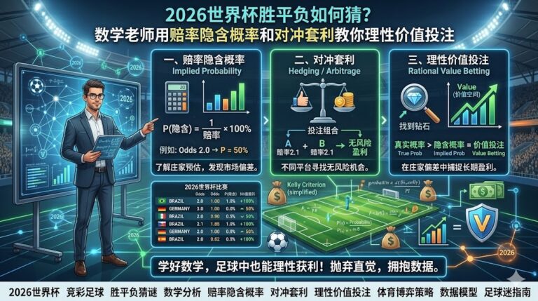2026世界杯胜平负如何猜？数学老师用赔率隐含概率和对冲套利教你理性价值投注