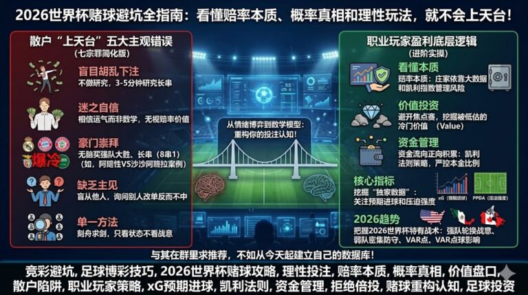 2026世界杯赌球避坑全攻略：和博彩公司玩心眼太嫩！揭秘大多数人稳赔不赚的真相 + 合法理性玩法指南