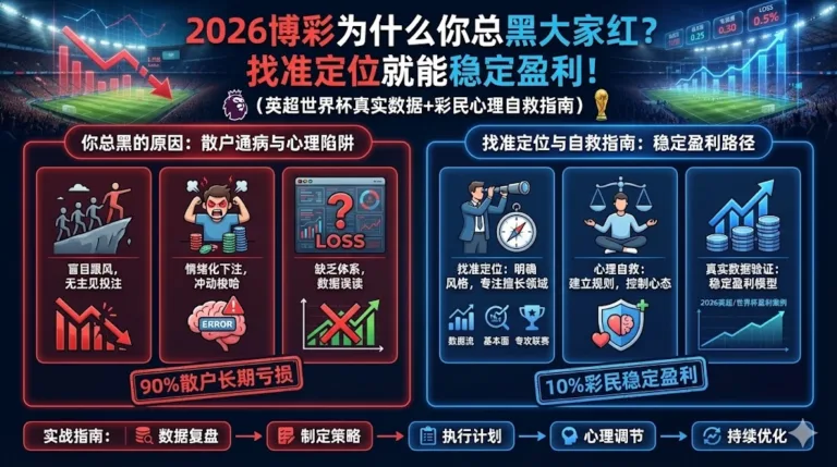 2026博彩为什么你总黑大家红？找准定位就能稳定盈利！（英超世界杯真实数据+彩民心理自救指南）