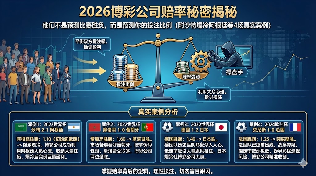 2026博彩公司赔率秘密揭秘：他们不是预测比赛胜负，而是预测你的投注比例