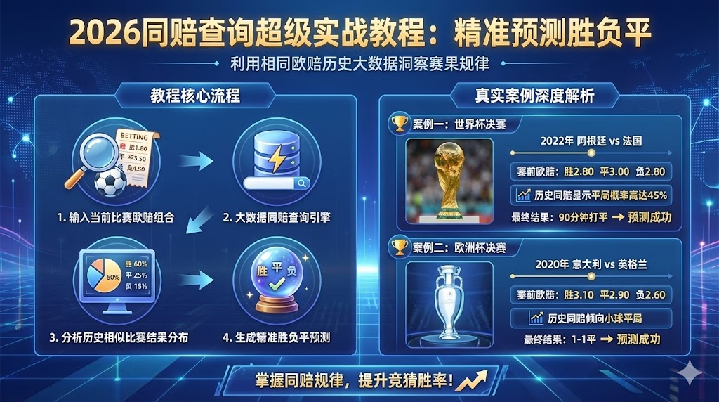2026同赔查询超级实战教程：相同欧赔历史数据如何精准预测胜负平