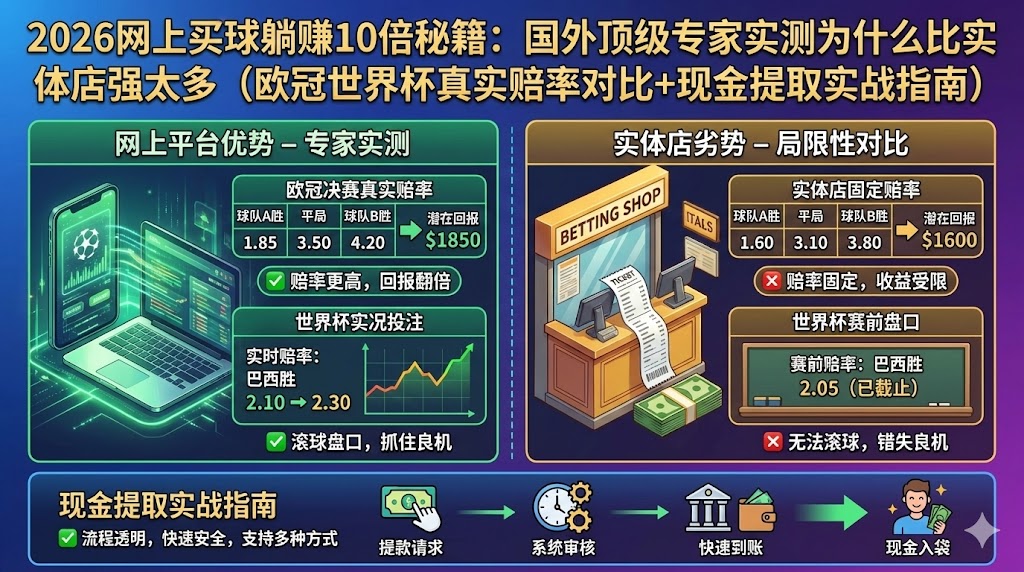2026网上买球躺赚10倍秘籍：国外顶级专家实测为什么比实体店强太多（欧冠世界杯真实赔率对比+现金提取实战指南）