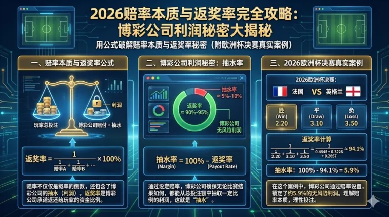 2026赔率本质与返奖率完全攻略 用公式破解博彩公司利润秘密（附欧洲杯决赛真实案例）