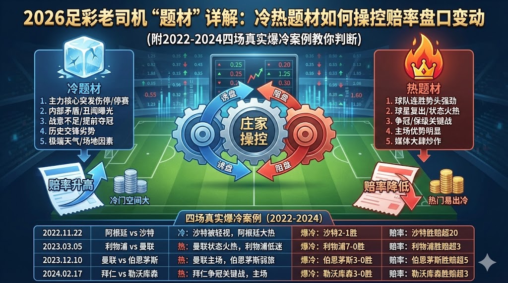 2026足彩老司机常讲“题材”详解：冷题材热题材如何直接操控赔率盘口变动