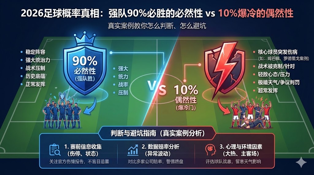 2026足球概率真相：强队90%必胜的必然性 vs 10%爆冷的偶然性