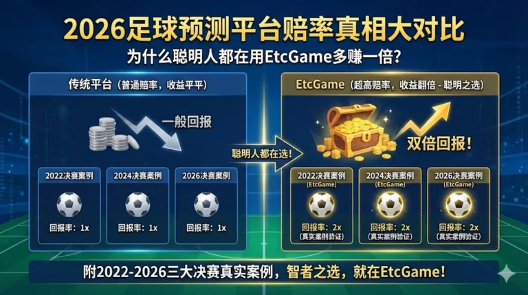 2026足球预测平台赔率真相大对比：为什么聪明人都在用EtcGame多赚一倍？（附2022-2026三大决赛真实案例）