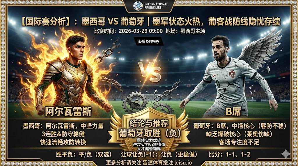【国际赛分析】：墨西哥 VS 葡萄牙｜墨军状态火热，葡军客战防线存隐忧