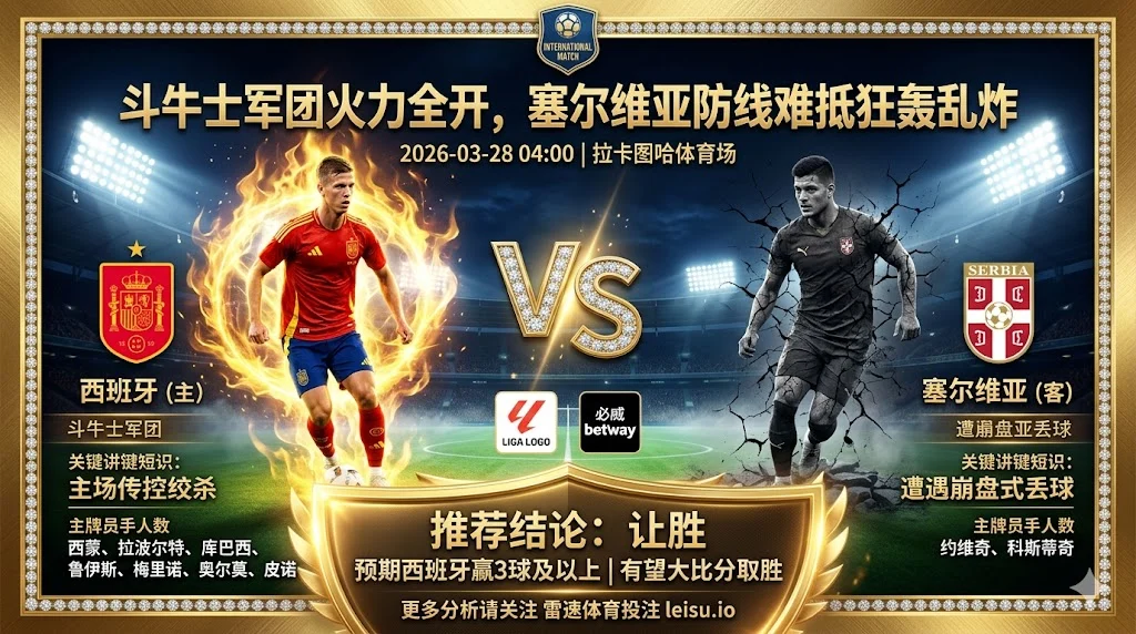 【国际赛前瞻】：西班牙VS塞尔维亚｜斗牛士军团火力全开，塞尔维亚防线难抵狂轰乱炸