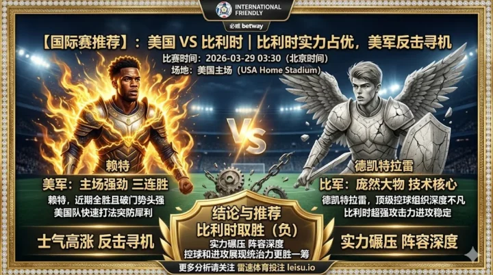【国际赛推荐】：美国 VS 比利时｜比利时实力占优，美军反击寻机