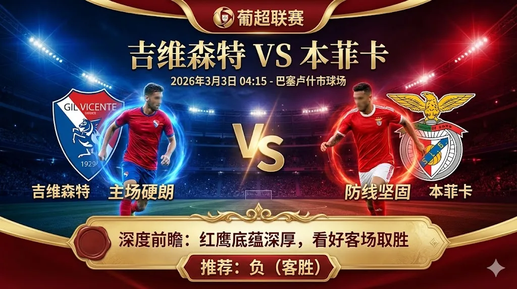 吉维森特 VS 本菲卡｜红鹰防守稳健，客场有望掌控节奏
