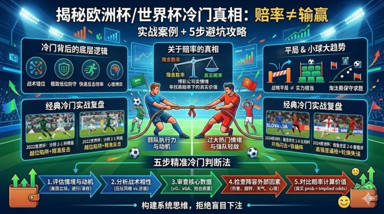 揭秘欧洲杯冷门真相：赔率高不等于弱队必输！2022-2026世界杯欧洲杯实战案例+5步投注避坑攻略