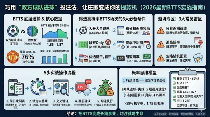 巧用“双方球队进球”投注法，让庄家变成你的提款机