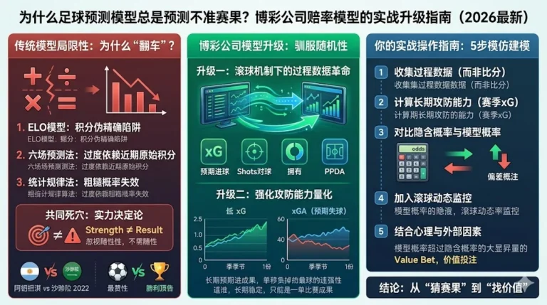 为什么足球预测模型总是预测不准赛果？博彩公司赔率模型的实战升级指南