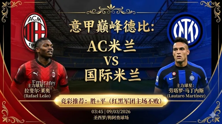 【意甲分析】AC米兰 VS 国际米兰：榜首大战德比阋墙，红黑军团主场有望不败